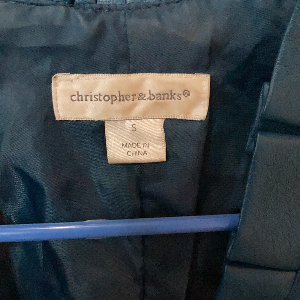 Teal leather jacket - Picture 2 of 3